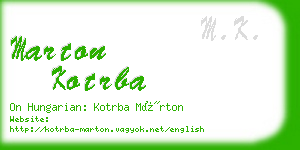 marton kotrba business card